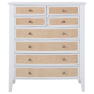 Cómoda Bexhill de 8 cajones blanca