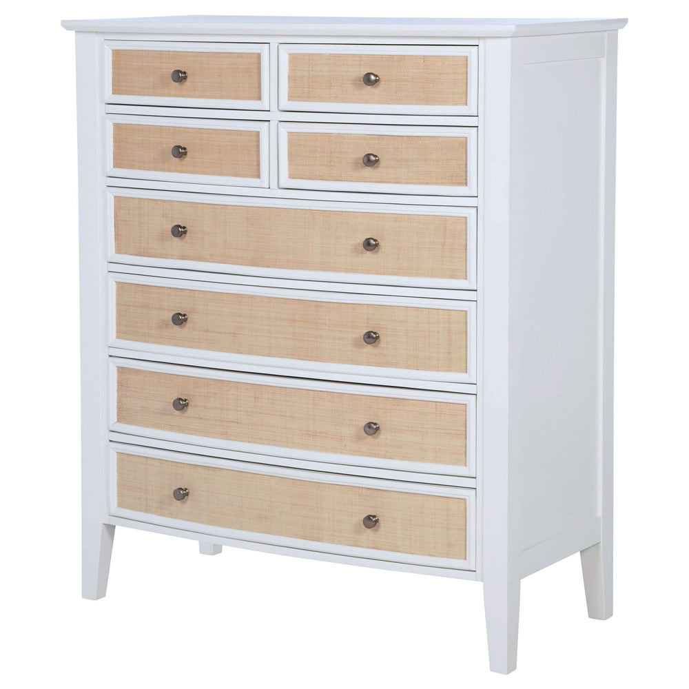 Cómoda Bexhill de 8 cajones blanca