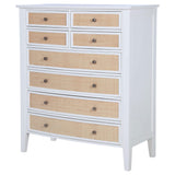 Cómoda Bexhill de 8 cajones blanca