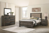 Juego de dormitorio Ridgedale Eastern King de 4 piezas en marrón oscuro desgastado y café con leche
