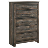 Juego de dormitorio Ridgedale Eastern King de 5 piezas en marrón oscuro desgastado y café con leche