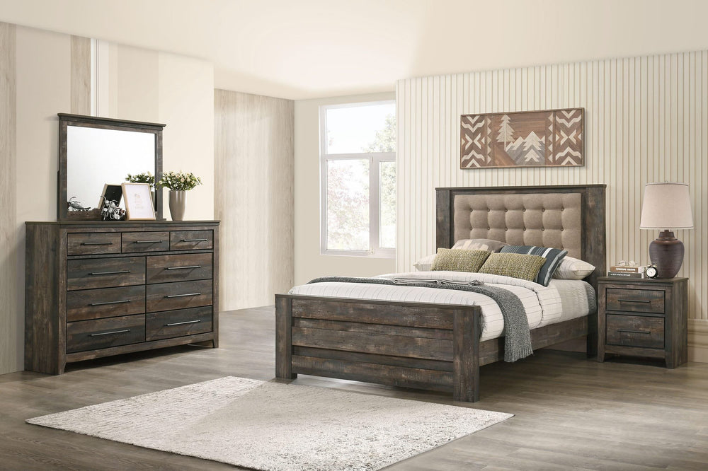 Juego de dormitorio Ridgedale de 4 piezas tamaño Queen en marrón desgastado
