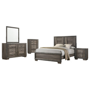 Juego de dormitorio Janine Eastern King de 5 piezas en gris