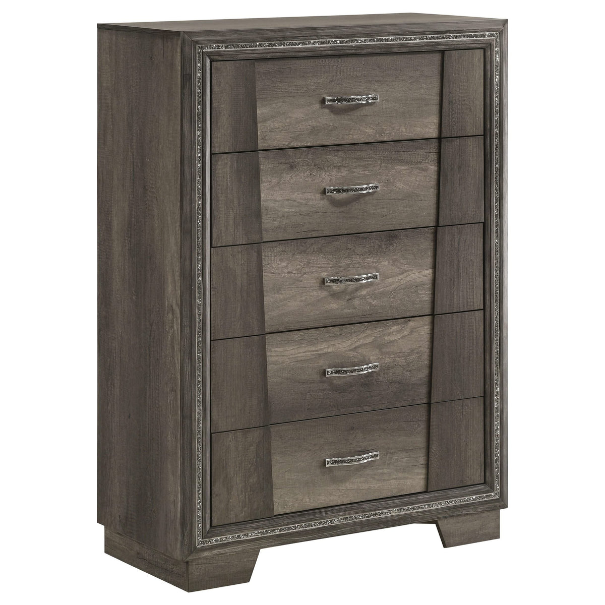 Juego de dormitorio Janine Eastern King de 5 piezas en gris