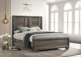 Cama Janine Wood Eastern King con paneles en gris