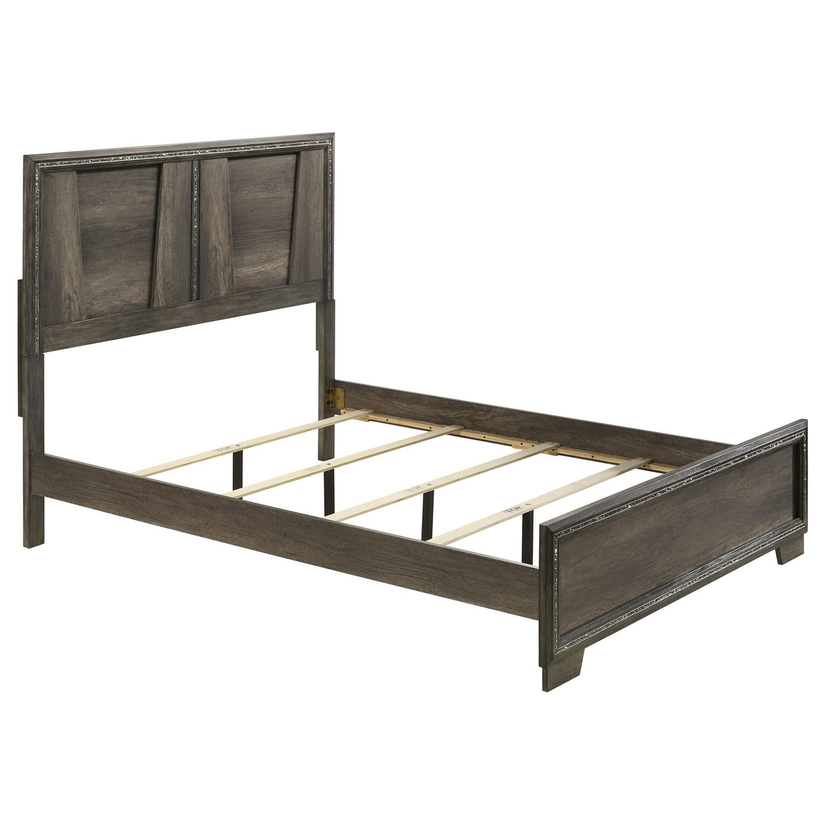 Juego de dormitorio Janine de 4 piezas tamaño Queen en gris