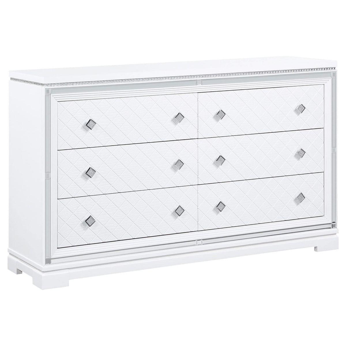 Juego de dormitorio Eleanor de 5 piezas Eastern King en blanco