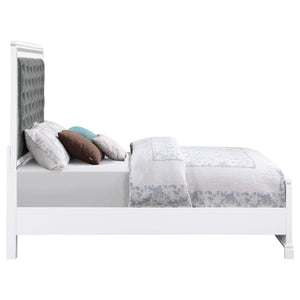 Cama Queen Eleanor Wood con paneles blancos