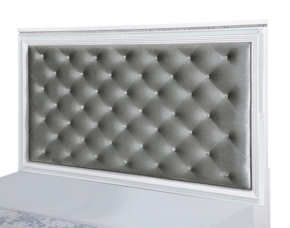 Cama Queen Eleanor Wood con paneles blancos