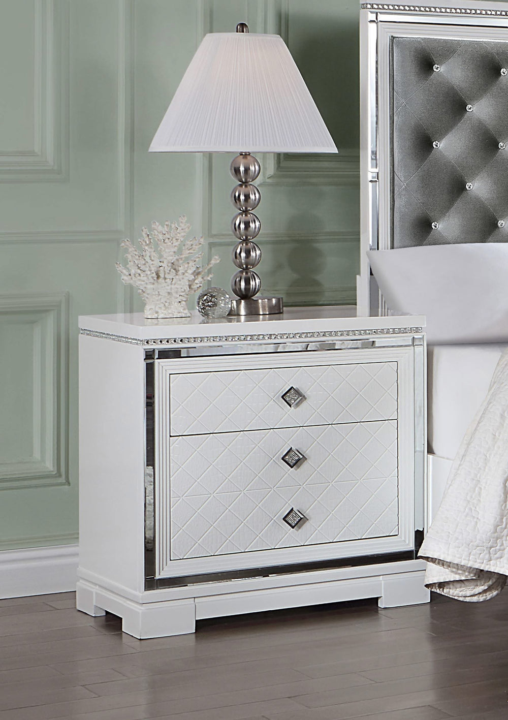 Eleanor 2-drawer Nightstand White
