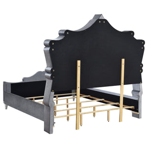 Cama Queen tapizada Antonella gris