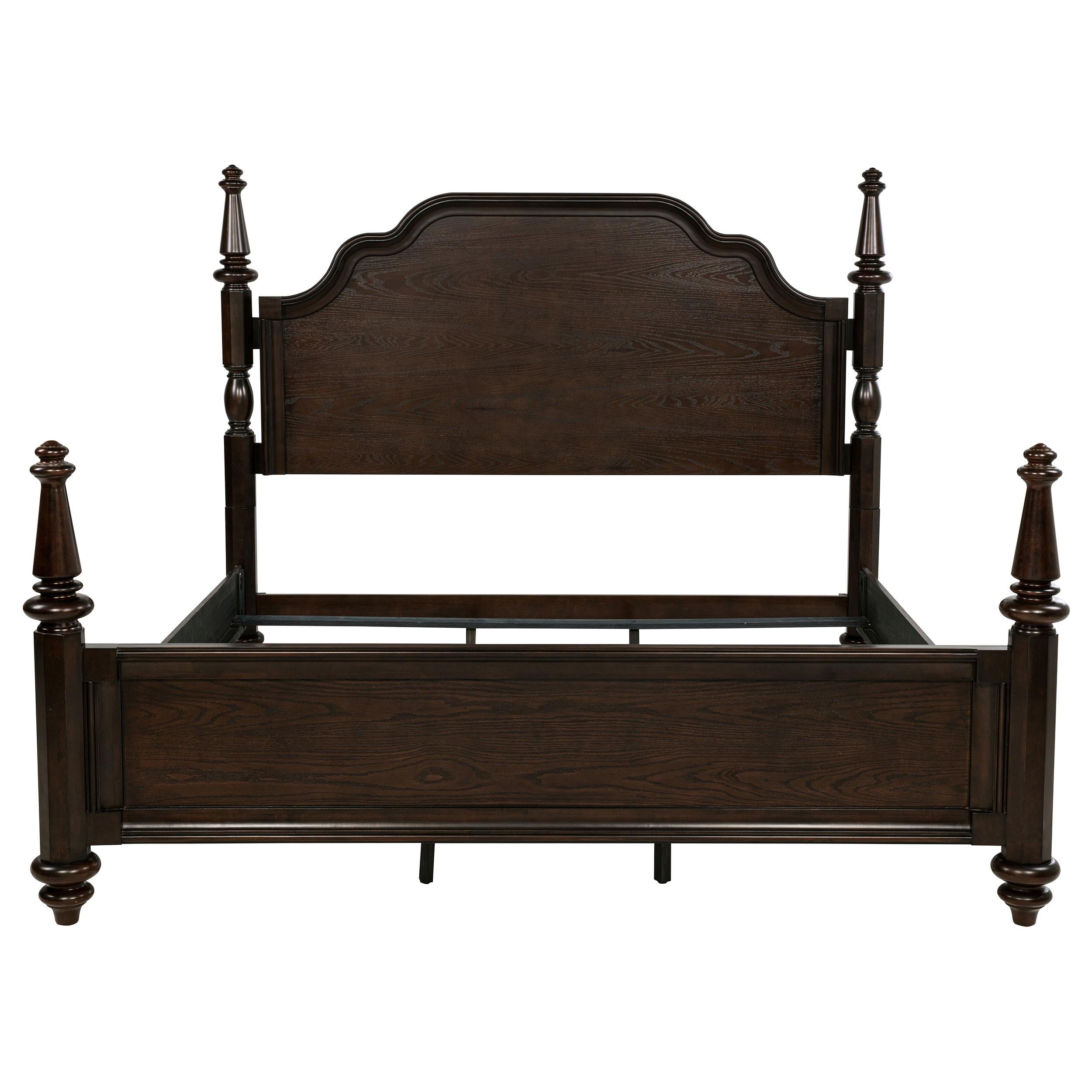 Andover 63-inch Four Poster Eastern King Bed Dark Oak
