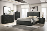 Cama King tapizada Cavelle de 51 pulgadas, color negro