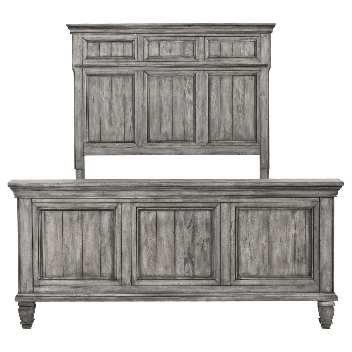 Cama con paneles Avenue Wood Eastern King, color gris desgastado