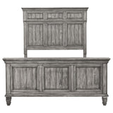 Cama con paneles California King de Avenue Wood, color gris desgastado