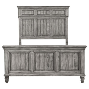 Cama con paneles California King de Avenue Wood, color gris desgastado