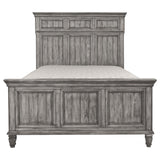 Cama con paneles California King de Avenue Wood, color gris desgastado