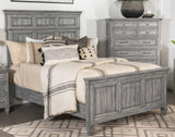 Cama Queen con paneles de madera Avenue, color gris desgastado