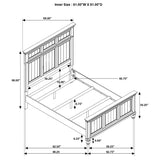 Cama Queen con paneles de madera Avenue, color gris desgastado