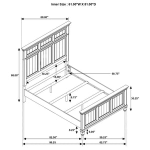 Cama Queen con paneles de madera Avenue, color gris desgastado