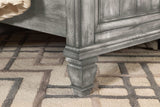 Cama Queen con paneles de madera Avenue, color gris desgastado