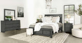 Juego de dormitorio Lorenzo Eastern King de 4 piezas en gris oscuro