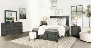 Juego de dormitorio Lorenzo Eastern King de 4 piezas en gris oscuro