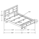 Juego de dormitorio Lorenzo Eastern King de 4 piezas en gris oscuro