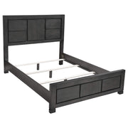 Cama California King con paneles Lorenzo Wood, gris oscuro