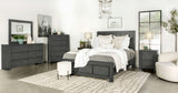 Cama California King con paneles Lorenzo Wood, gris oscuro
