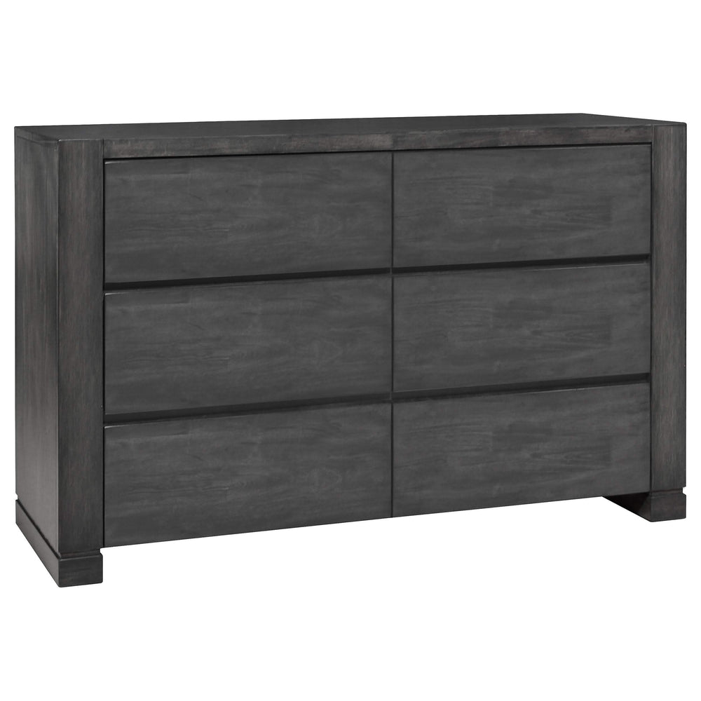 Cómoda Lorenzo de 6 cajones gris oscuro