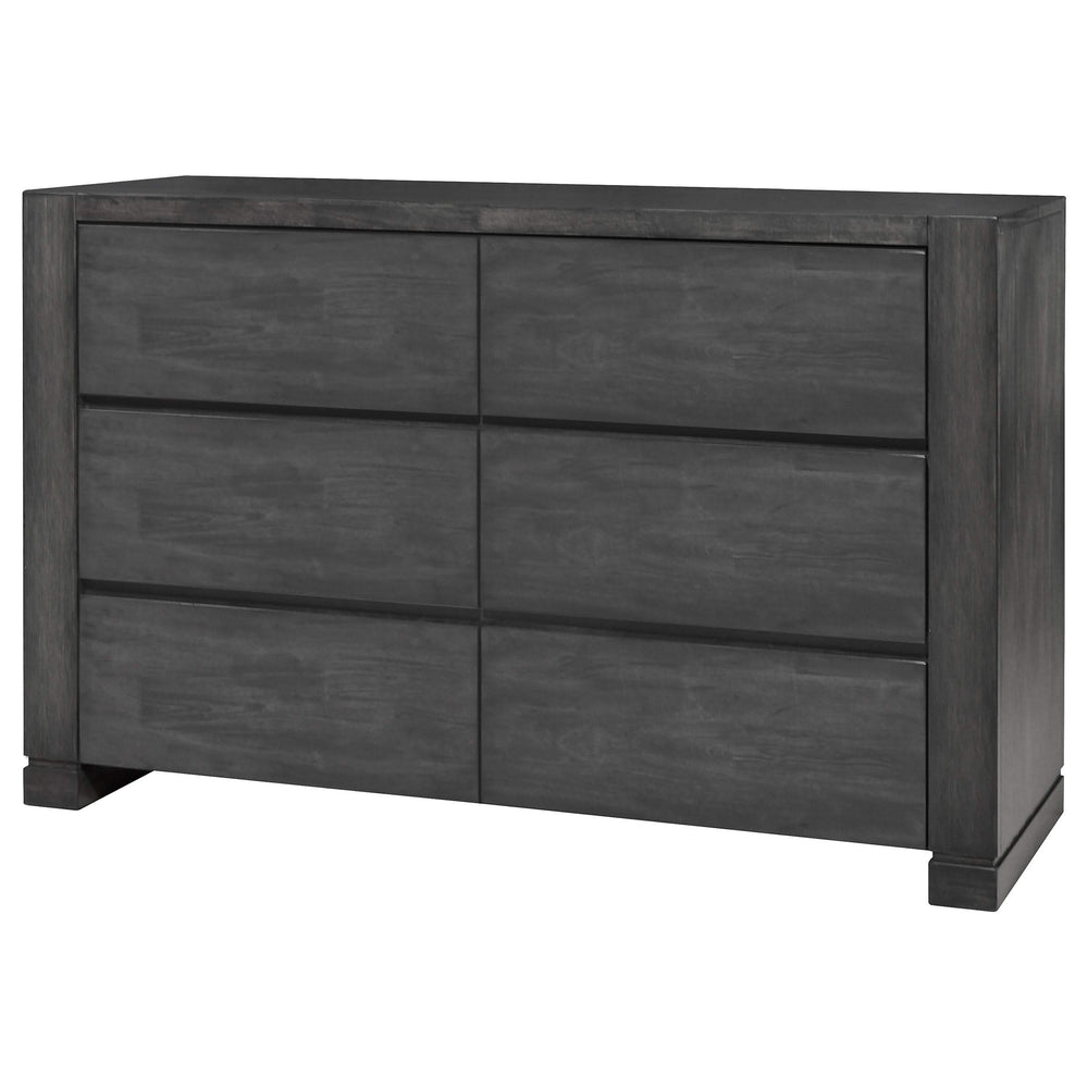 Cómoda Lorenzo de 6 cajones gris oscuro