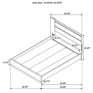 Cama Queen con paneles de madera Azalia en nogal