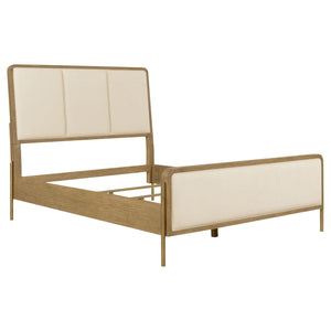 Cama Arini Eastern King de 56 pulgadas con paneles en tonos crema y arena