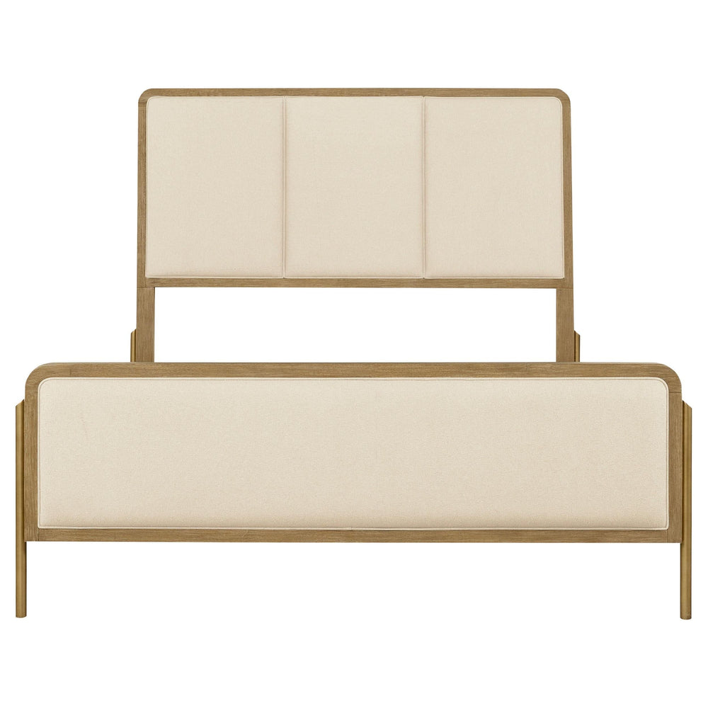 Cama Arini Eastern King de 56 pulgadas con paneles en tonos crema y arena