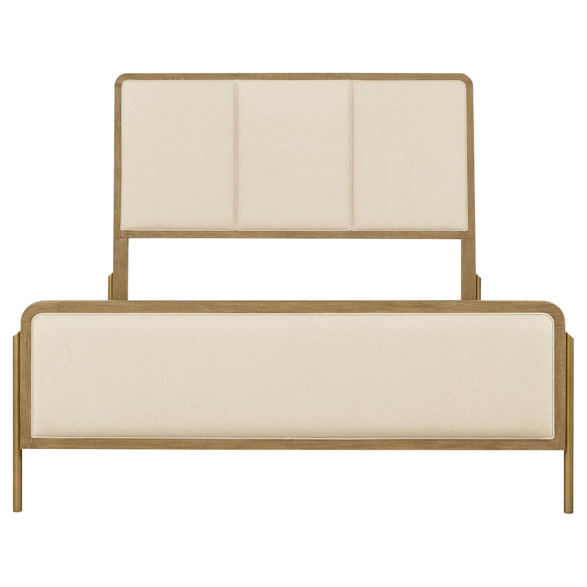 Cama Arini Eastern King de 56 pulgadas con paneles en tonos crema y arena