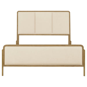 Cama Arini Eastern King de 56 pulgadas con paneles en tonos crema y arena