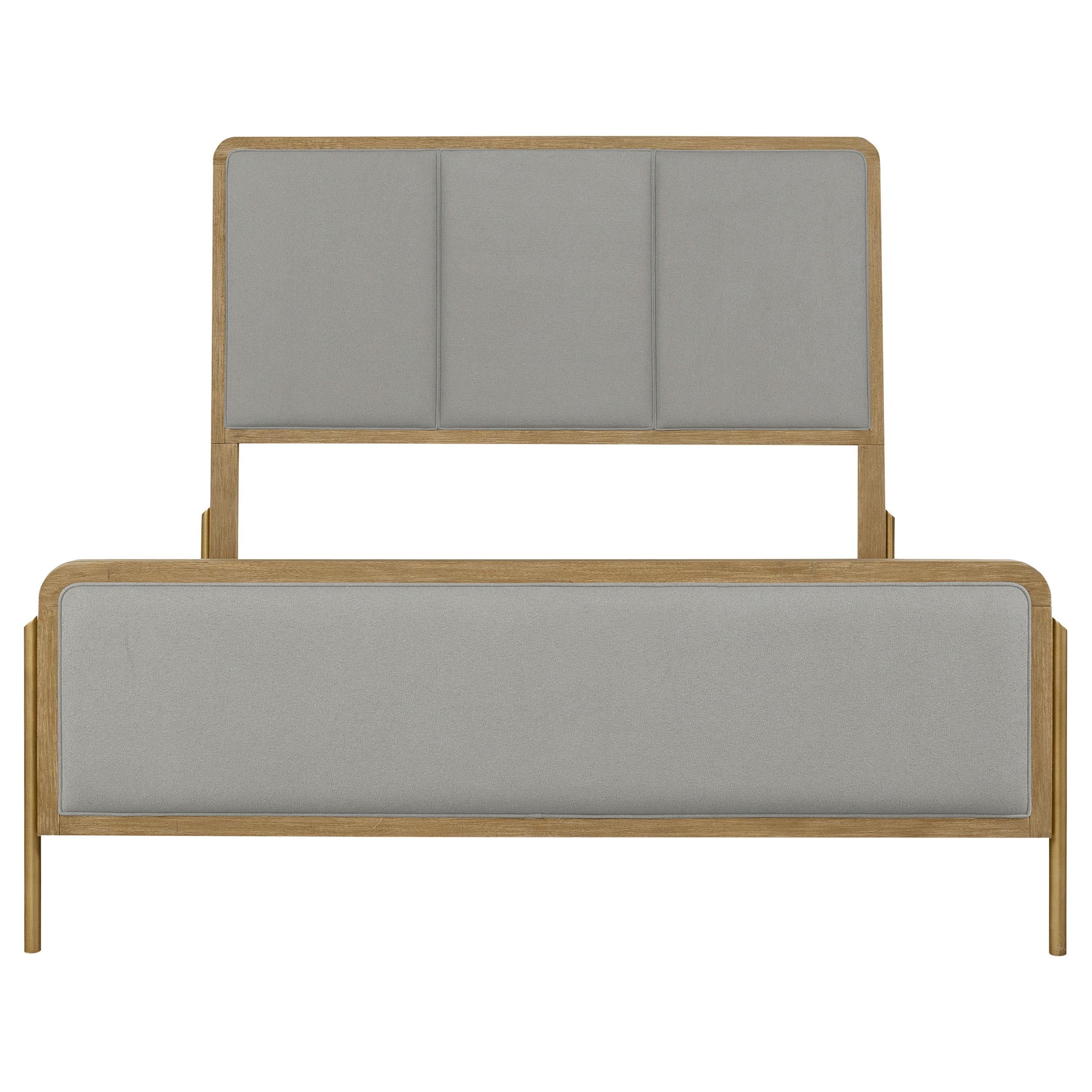 Arini Upholstered Eastern King Panel Bed Sand Wash and Grey