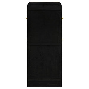 Arini Cane Weave Full Length Standing Floor Mirror Black