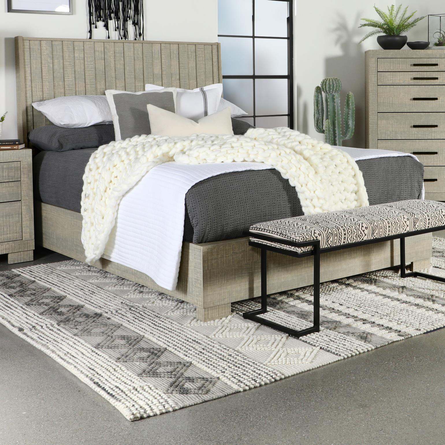 Channing Rectangular Panel Bed Rough Sawn Grey Oak