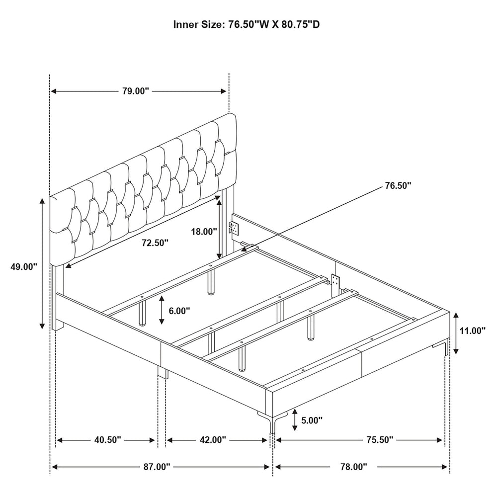 Juego de dormitorio Kendall Eastern King de 4 piezas en blanco