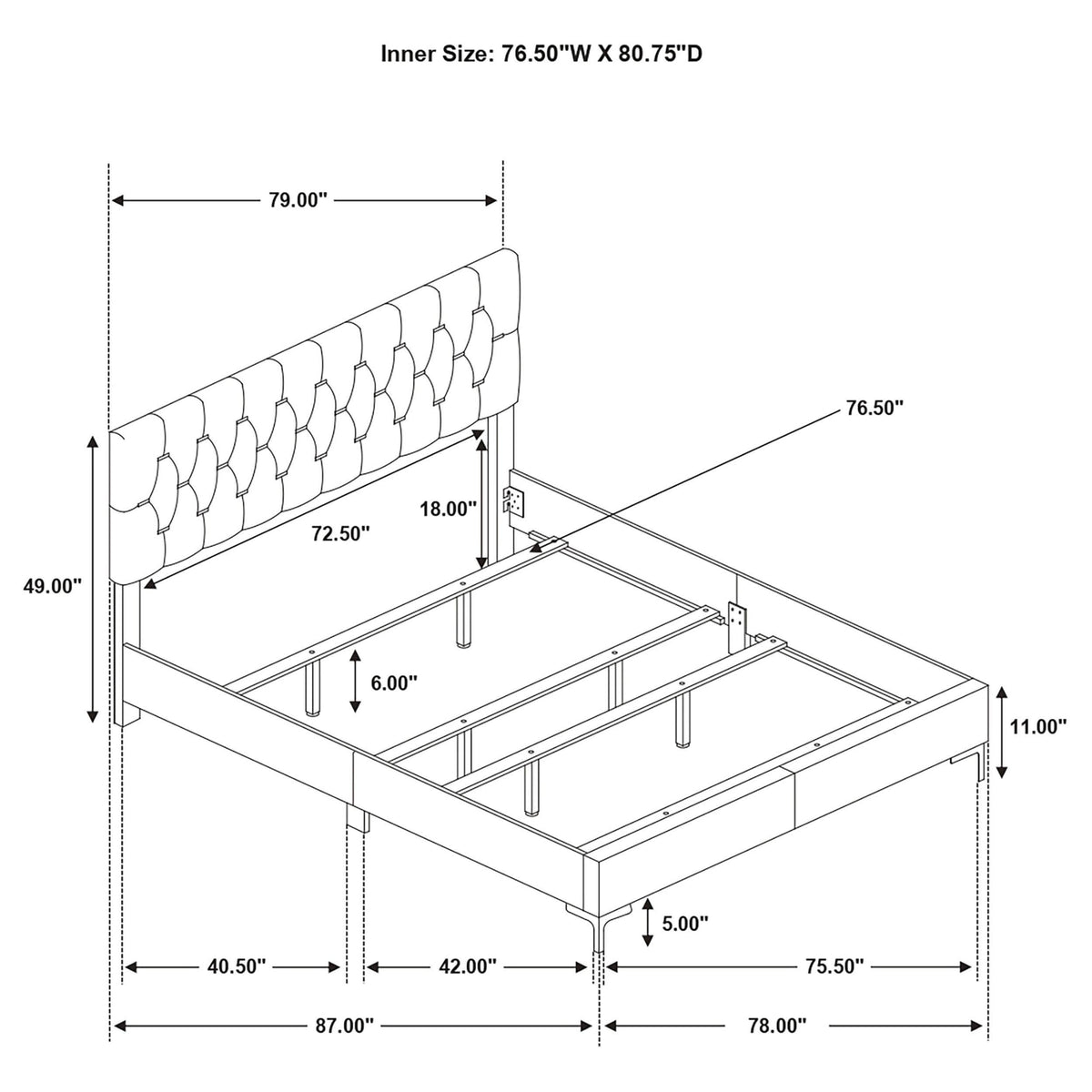 Juego de dormitorio Kendall Eastern King de 4 piezas en blanco