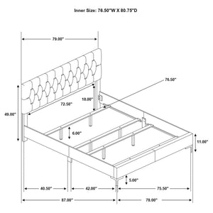 Juego de dormitorio Kendall Eastern King de 4 piezas en blanco