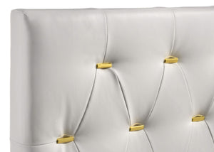 Cama King tapizada Kendall Eastern con paneles en blanco