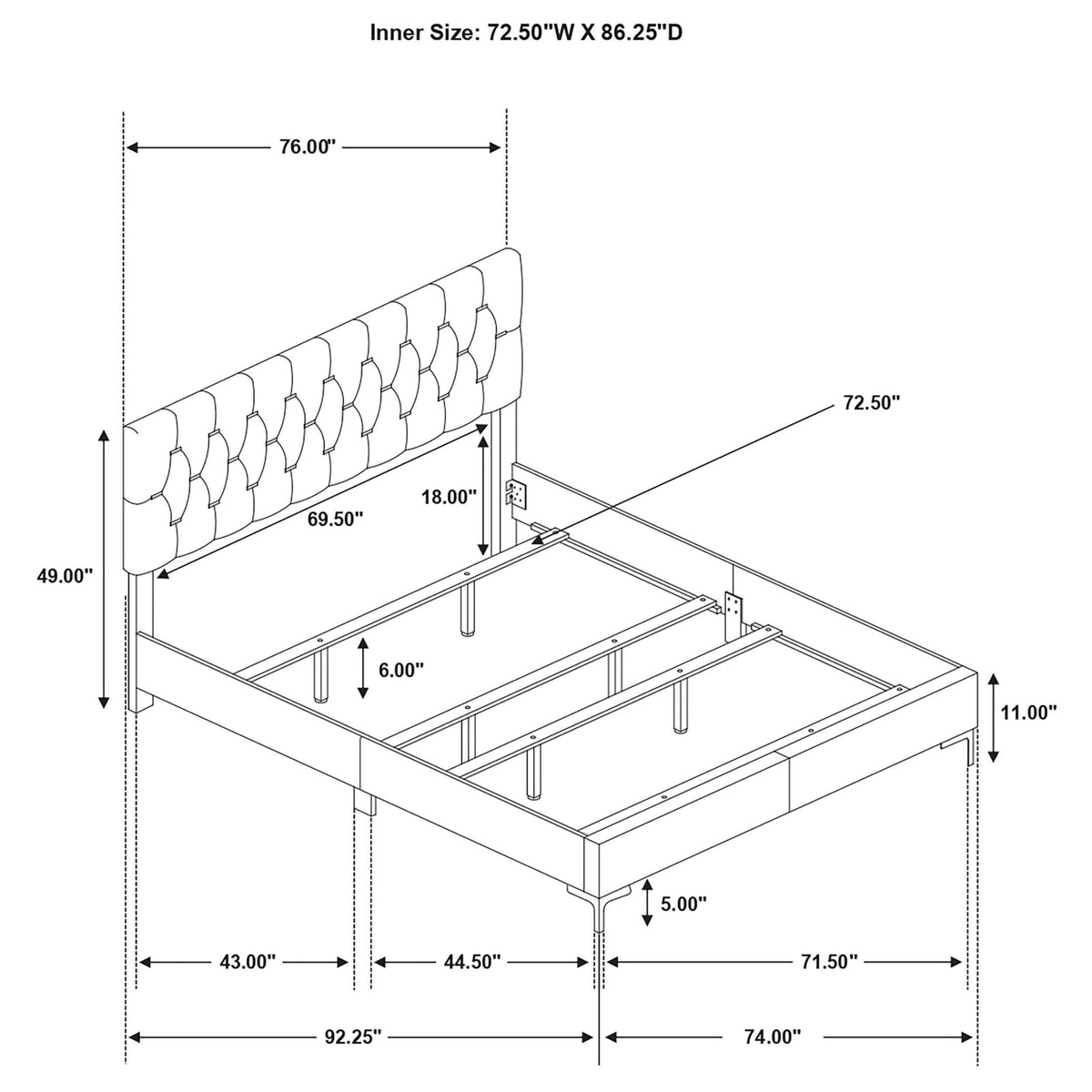 Juego de dormitorio Kendall California King de 4 piezas en blanco