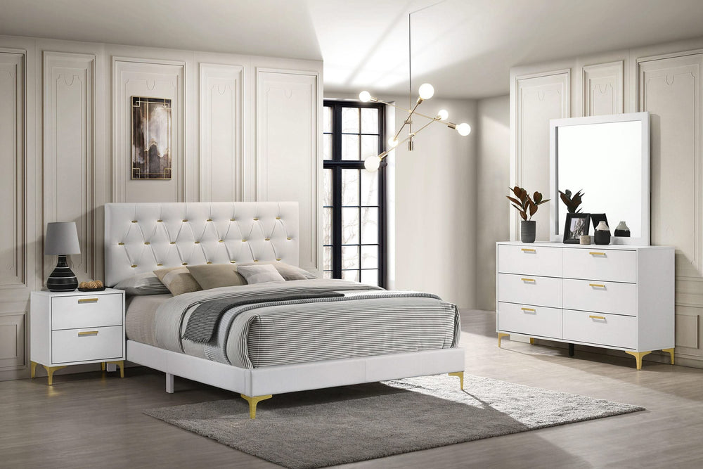 Juego de dormitorio Kendall de 4 piezas tamaño Queen en blanco