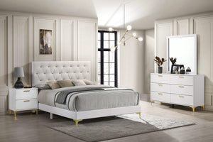 Juego de dormitorio Kendall de 4 piezas tamaño Queen en blanco