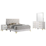 Juego de dormitorio Kendall de 4 piezas tamaño Queen en blanco