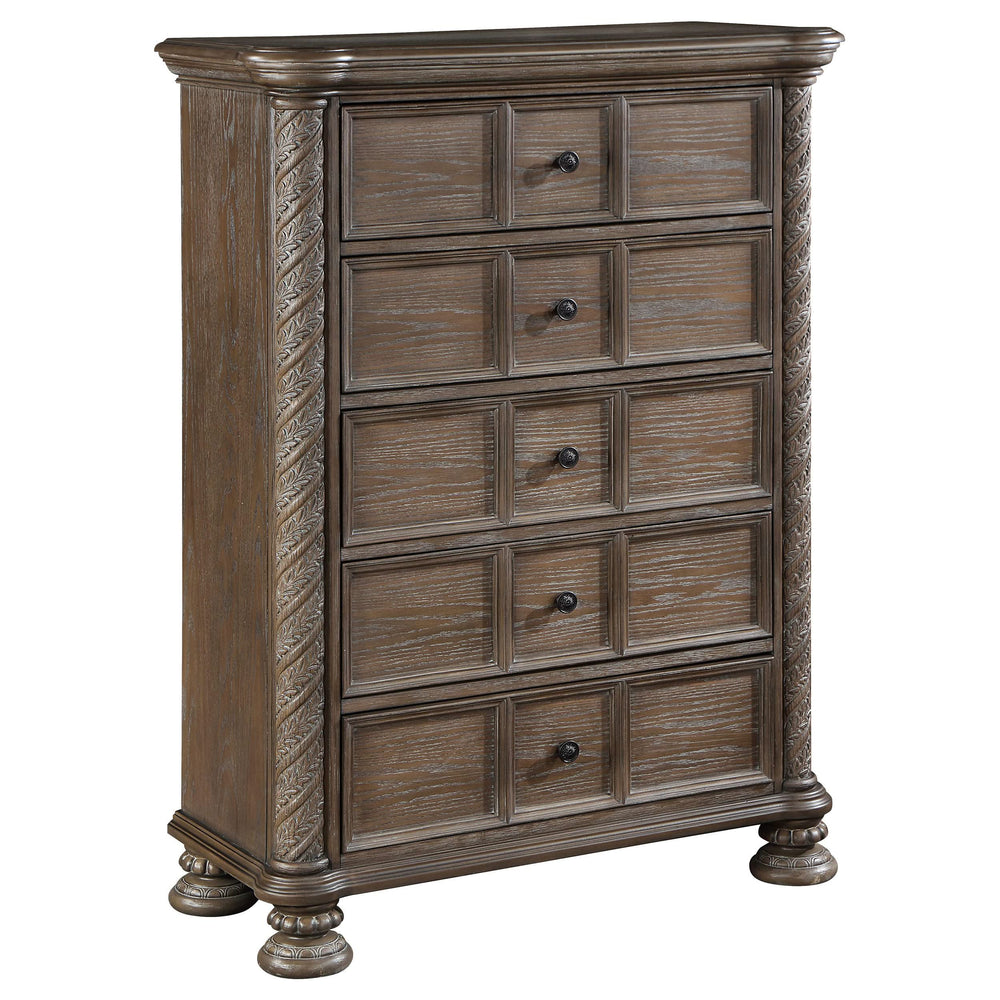 Juego de dormitorio Emmett de 5 piezas Eastern King en nogal