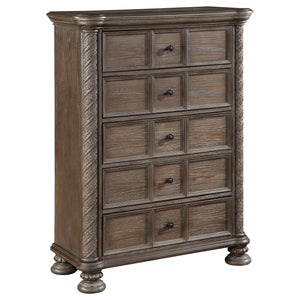 Juego de dormitorio Emmett de 5 piezas Eastern King en nogal